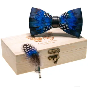 Boîte à <span class=keywords><strong>Noeud</strong></span> <span class=keywords><strong>Papillon</strong></span> <span class=keywords><strong>en</strong></span> <span class=keywords><strong>bois</strong></span>, motif plume, pour Homme, Cravate, cadeau de <span class=keywords><strong>mariage</strong></span> - Product Image 1