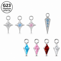 Pendientes Colgantes de Titanio ASTM F136 con Circonitas, Diseño de Estrella y Cometa, Joyería para Perforaciones de Oreja, Accesorios para Mujer, Estilo Celestial Boutique