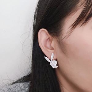 18k सोने का रोडियम प्लेटेड गहने थोक कस्टम बड़े बन्नी खरगोश 925 स्टर्लिंग चांदी फैशन इयररिंग ट्रेंडी - Product Image 2