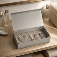 Boîte cosmétique rigide pliable avec insert pour ampoules pour l'emballage de produits de beauté sur étagère, élégante et haut de gamme