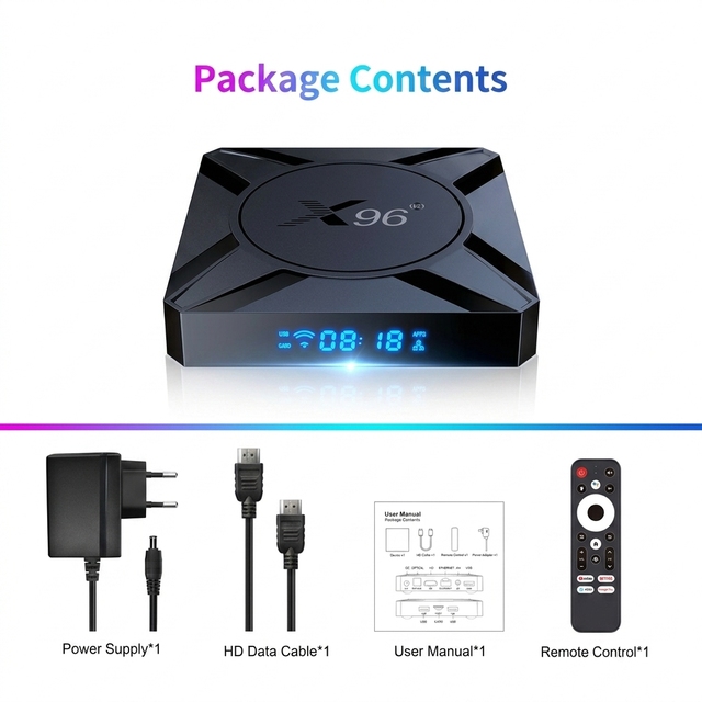Android 14 TV Box Amlogic S905X5M 6nm X96 M300 4GB 32GB WiFi BT 5.x 1000M LAN HD 2.1a 4K UHD Smart Streaming Media Player