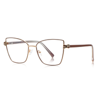 Mode gros yeux de chat cadres pour femme Anti lumière bleue lentille lunettes ordinateur lunettes optique alliage métal lunettes TR 90 cercle