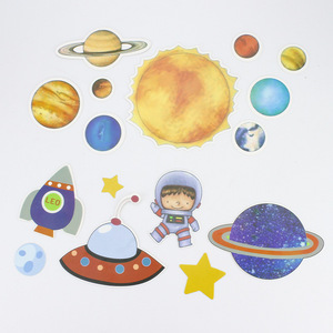 Space Planet Cake Toppers Paper Round Birthday Decoration Eco Friendly Card Inserts - Product Image 3
