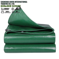 Bâche imperméable en toile PVC tricotée 350g, protection solaire, poids moyen, triple protection, verte, résistante à la pluie