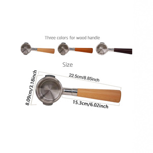 Porte-filtre en acier inoxydable 58 mm avec poignée en bois pour machine à café usage domestique - Product Image 4