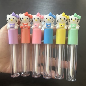 ISMAN Tubes de brillant à lèvres vides de 3 ml, motif chaton de dessin animé, contenants mignons pour huile à lèvres en forme d'animal, emballage de maquillage pour enfants, logo personnalisé - Product Image 1