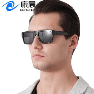 Lunettes de soleil carrées classiques pour hommes, polarisées, protection UV400, monture noire en PC, verres TAC, protection solaire, pour la pêche - Product Image 5