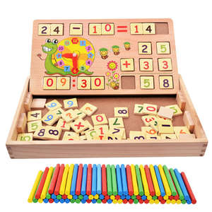 Boîte d'Apprentissage Cognitive <span class=keywords><strong>Montessori</strong></span> en Bois pour Enfants: Jeu de <span class=keywords><strong>Calcul</strong></span> Mathématique Multi-Horloge pour l'Éducation Précoce - Product Image 6