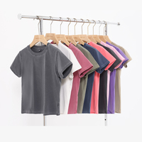2025 nouveau T-Shirt court Vintage lavé à l'acide pour les femmes respirant coupe ajustée haut court avec Logo XS taille pour l'été Style décontracté