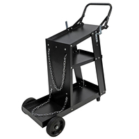 Carrito de Soldadura Industrial |   Carrito de Acero Resistente para Máquina de Soldar MIG TIG y Cortadora de Plasma con Almacenamiento para Cilindros de Gas