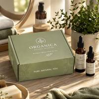 Emballage cosmétique personnalisé, boîte en carton ondulé simple paroi E-flute, style vert, boîte rigide haut de gamme pour expédition et envoi postal