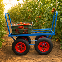 Chariot de récolte en acier thermolaqué à 4 roues pour serres – Vente en gros
