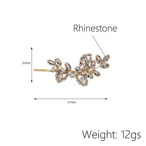 Corée du Sud transfrontalier nouveaux accessoires pour cheveux strass feuille épingle à cheveux mariée mariage côté clip <span class=keywords><strong>chaque</strong></span> <span class=keywords><strong>jour</strong></span> un mot clip - Product Image 2