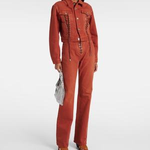 Nuevo Diseño de Jeans de Mezclilla de Cintura Alta para Mujer y Chaqueta para Mujer, Conjuntos de Mujer con Patrón Personalizado Ajustado - Product Image 2