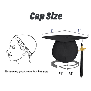 Chapeau <span class=keywords><strong>de</strong></span> graduation carré noir mat tissé <span class=keywords><strong>de</strong></span> haute qualité avec pompon, casquette académique classique 100 % polyester pour l'été, idéal pour les lycéens - Product Image 3