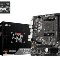 Placa base para juegos MSI 5000 PRO (AMD Ryzen 3,0, AM4, DDR4, PCIe 3,2, SATA 6 Gb/s, M.2, USB Gen 1, Micro-ATX).