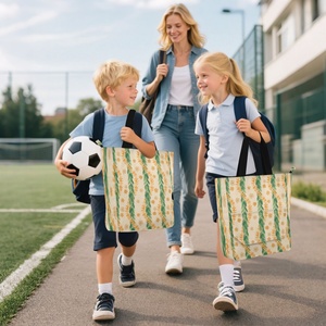 Sac fourre-tout Aloha avec motif floral hawaïen Maile Lei, design personnalisé, impression intégrale, fermeture éclair avant, sac fourre-tout pour étudiants, fournitures scolaires, livres, pour enfants - Product Image 6