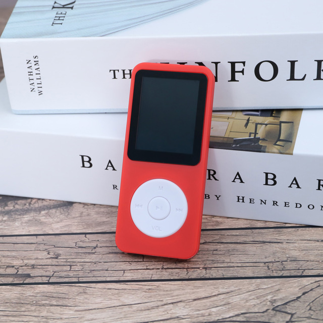 [Export Model] MP3-01C Red White Portable for FM Sports Music Player with USB 2.0 3.5MM Connector Ultra-thin Mini Player