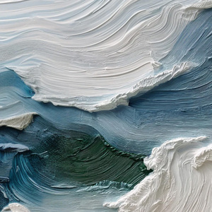 3D Textured Ocean Painting Turquoise Wave Wall Art Panoramic <b>Canvas</b> Seascape Decor Decorative Arts House Decoration Interior - Product Image 5