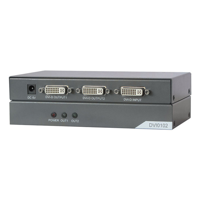 1080P 2 Ports 1 in 2 Out DVI Splitter DVI Video Distributor for CCTV Monitor