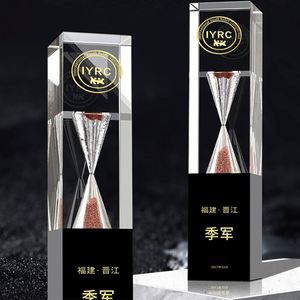 Trophée personnalisé en forme de rectangle de cristal K9 transparent de haute qualité, noir/ - Product Image 2