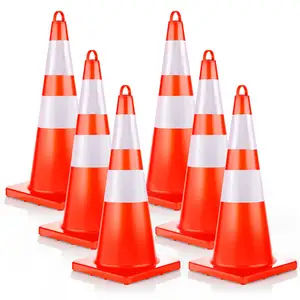 Конусы безопасности дорожного движения с отражающими воротниками 28 дюймов оранжевый ПВХ конус для безопасности дорожного движения