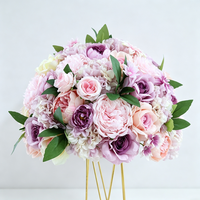 Flores Decorativas para Bodas, Centros de Mesa para Eventos, Bola de Flores Artificiales de Seda, Suministros de Decoración para Bodas
