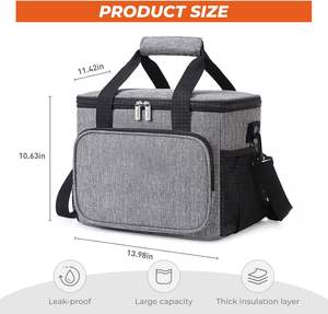 Sac isotherme pour le déjeuner Oxford 600D avec logo personnalisé pour le bureau, le voyage, le pique-nique, sac thermique fourre-tout souple avec bandoulière - Product Image 2