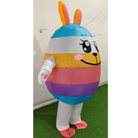 Costume gonflable de lapin de Pâques arc-en-ciel, tenue de dessin animé gonflable pour Halloween, carnaval et défilé