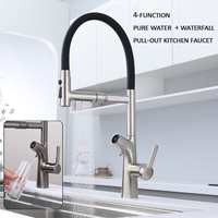 Robinet de cuisine multifonctionnel en acier inoxydable SS304, modèle 2026, avec 4 fonctions et filtre à eau, pour évier de cuisine, idéal pour hôtels et appartements
