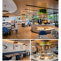 Meubles contemporains pour hôtels : station de buffet, table de salle à manger, sièges lounge pour hôtels étoilés et hôtellerie commerciale