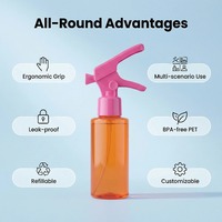 Bouteilles pulvérisatrices miniatures personnalisées de 100 ml et 200 ml, en plastique, avec pulvérisateur à gâchette, brume fine, vides, rechargeables, pour animaux de compagnie, cosmétiques, eau
