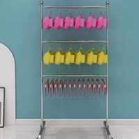 Soporte de exhibición de publicidad acrílico moderno con Estantes de metal ajustables para ropa interior/sujetador estante de exhibición de Isla de pie