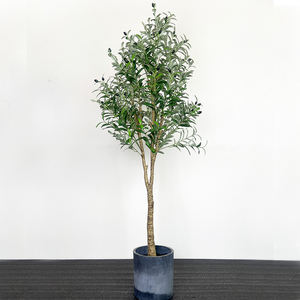 Vente en gros de 120cm faux <span class=keywords><strong>olivier</strong></span> ornemental arbres artificiels en plastique faux <span class=keywords><strong>olivier</strong></span> 6ft 5ft grande plante verte pour la décoration intérieure - Product Image 5