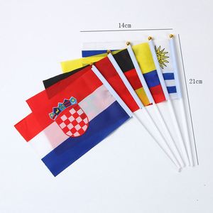 Bandera de Mano Personalizada de Poliéster con Asta, Tamaños 14*21cm o 20*28cm, Banderas de Seda con Técnicas de Impresión Digital - Product Image 2