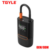 Compresseur d'air pour voiture sans fil en ABS avec lumière, gonfleur de pneus numérique portable 150 psi
