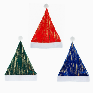 Chapeaux de Père Noël rayés à paillettes, chapeau de Noël brillant avec bordure en peluche blanche et pompon, accessoire de fête de Noël <span class=keywords><strong>pour</strong></span> <span class=keywords><strong>toute</strong></span> <span class=keywords><strong>la</strong></span> <span class=keywords><strong>famille</strong></span> - Product Image 5