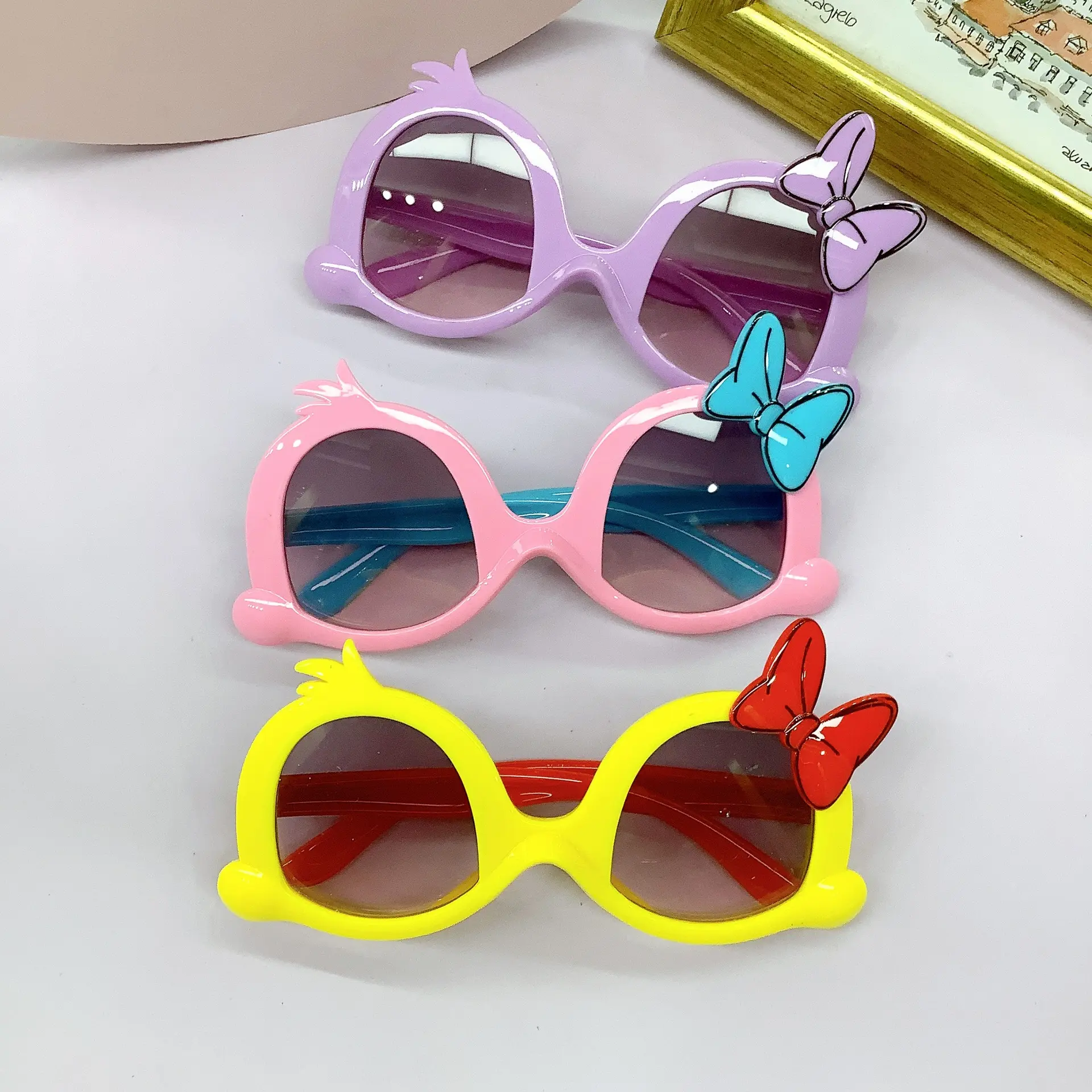 Детские очки милые плоские ультрафиолетовые детские мальчики и девочки мультяшное смешное зеркало