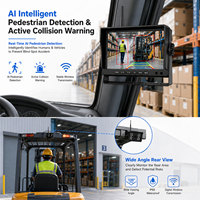 Système de caméra sans fil AHD BSD pour chariot élévateur, moniteur 7 pouces 1080P, étanche IP68, avertissement de collision piétonne, véhicules industriels
