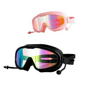 Occhialini da Nuoto Professionali Antiappannamento con Protezione UV, in Materiale PC, Impermeabili, Alta Definizione, Montatura Grande, Lenti a Specchio Integrate - Product Image 1