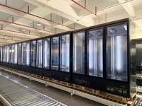 Congélateur commercial 1450L à 3 portes vitrées, réfrigérateur de présentation pour supermarché, vitrine à crème glacée pour magasin