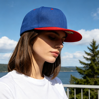 Gorra Snapback de Visera Plana con Bordado 3D en Relieve, Azul Rey, Sarga de Algodón, Logotipo Personalizado, Estilo Deportivo, Urbano, para Exteriores, OEM