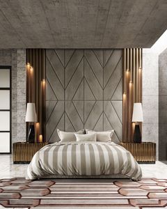 Tête <span class=keywords><strong>de</strong></span> <span class=keywords><strong>lit</strong></span> en <span class=keywords><strong>bois</strong></span> rembourrée personnalisable, style moderne, panneaux capitonnés pour chambre à coucher, art mural décoratif contemporain - Product Image 5
