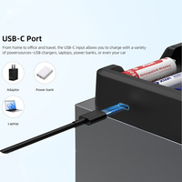 Chargeur de batterie intelligent XTAR MX8 à 8 canaux avec écran LCD, multi-compatible avec les batteries rechargeables Ni-MH 1,2 V, Li-ion 1,5 V, 3,6 V, 3,7 V