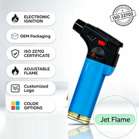 Briquets à flamme jet pour cigares, briquets de cuisine, briquets torche électroniques coupe-vent pour l'extérieur, torche de poche à gaz à bandeau, briquet torche jet