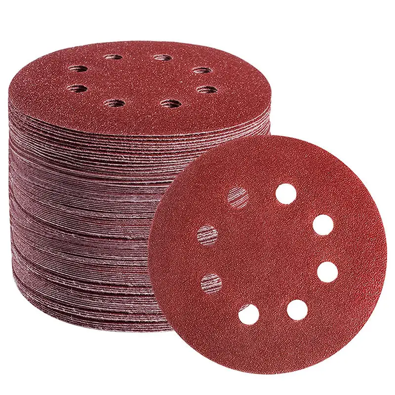 Aluminum Oxide round E-weight sand paper Red Sandpaper 125mm Sanding Disc 60grit Sanding Paper