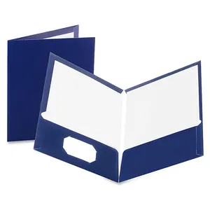 Benutzer definierte umwelt freundliche Firma 2 Taschen CMYK Druckpapier ordner mit Logo Schul ordner für Dokument datei ordner