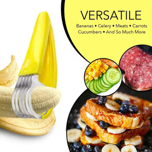 Accessoires de cuisine : Trancheuse à bananes, fruits, légumes et saucisses en acier inoxydable – Outil de découpe de bananes pour salades et coupes glacées – Ustensiles de cuisine - Product Image 5