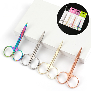 Microtijeras de acero inoxidable para manicura, cabezal recto y curvado profesional - Product Image 3