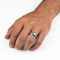 Cincin Kawin/Tunangan Tizti Trendy Fashion Perhiasan Pria dari Tantalum Murni, Model Domed Brushed Eternity Band untuk Pria Wanita Unisex